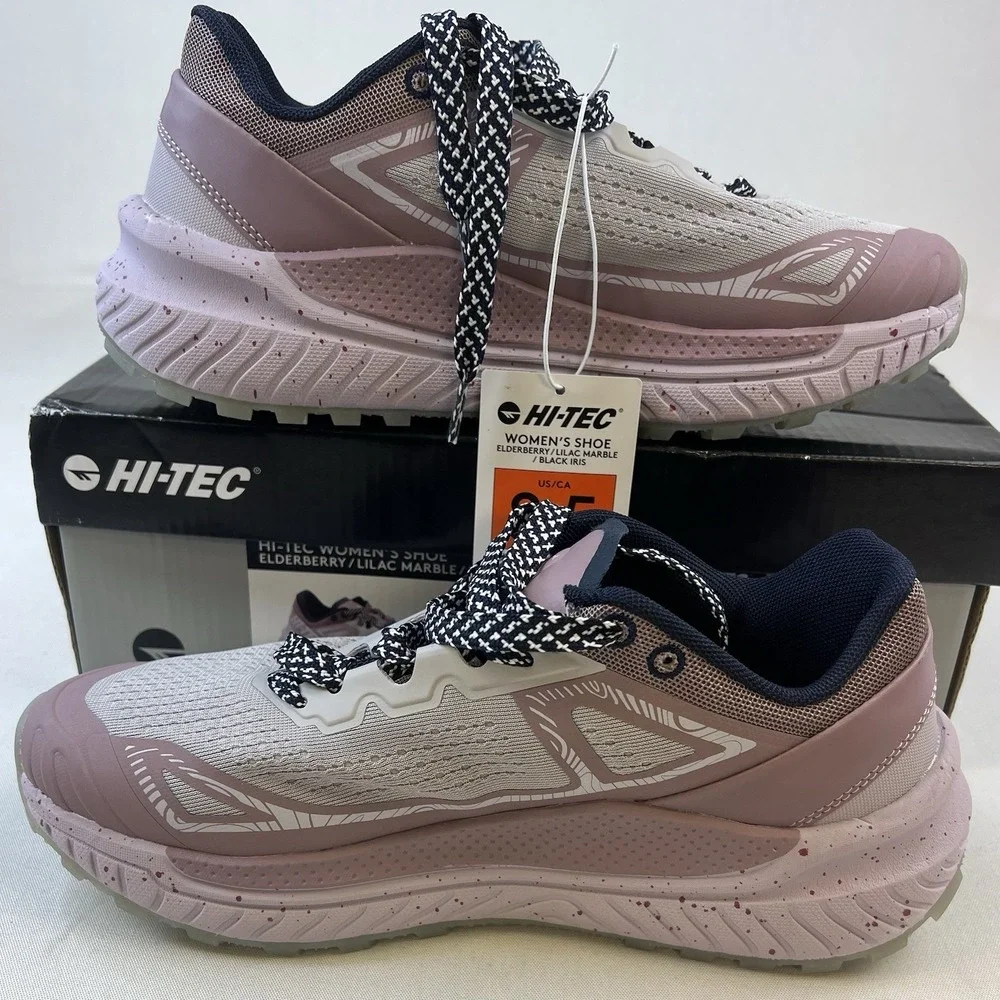Hi-Tec Elderberry-Lilac Sneaker Women 8.5 Marble Black Iris Sneakers Running Sho